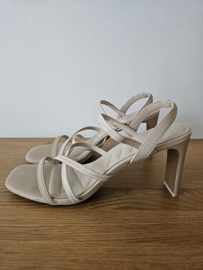 Call It Spring Classic Strappy High Heel Sandals Cream Size 9